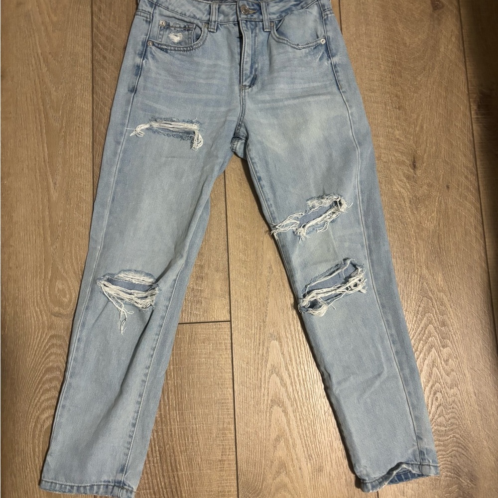 Garage Light Blue Distressed Jeans